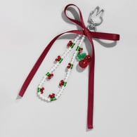 1 bunny burgundy ribbon keychain Picture2
