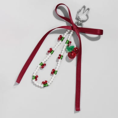 1 Piece Sweet Beaded Bow Bag Charms h5 