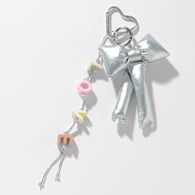 1 Silver Leather Bow Keychain Picture2