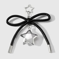 1 black bow star keychain 