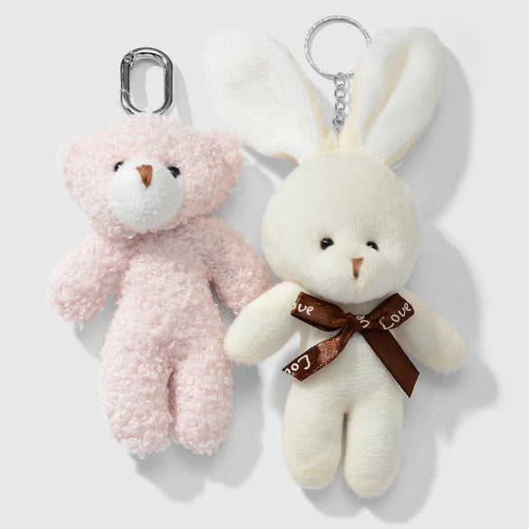 1 pieza de lindos adornos para bolso de conejito de peluche