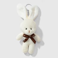 1 white bunny keychain 