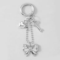 1 silver key heart bow keychain Picture2