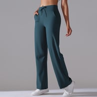 6622 Drawstring Wide Leg Pants Extended Version - Ding Blue/S 