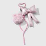 1 pink rabbit bow keychain 