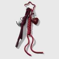 1 wine red heart bell keychain 