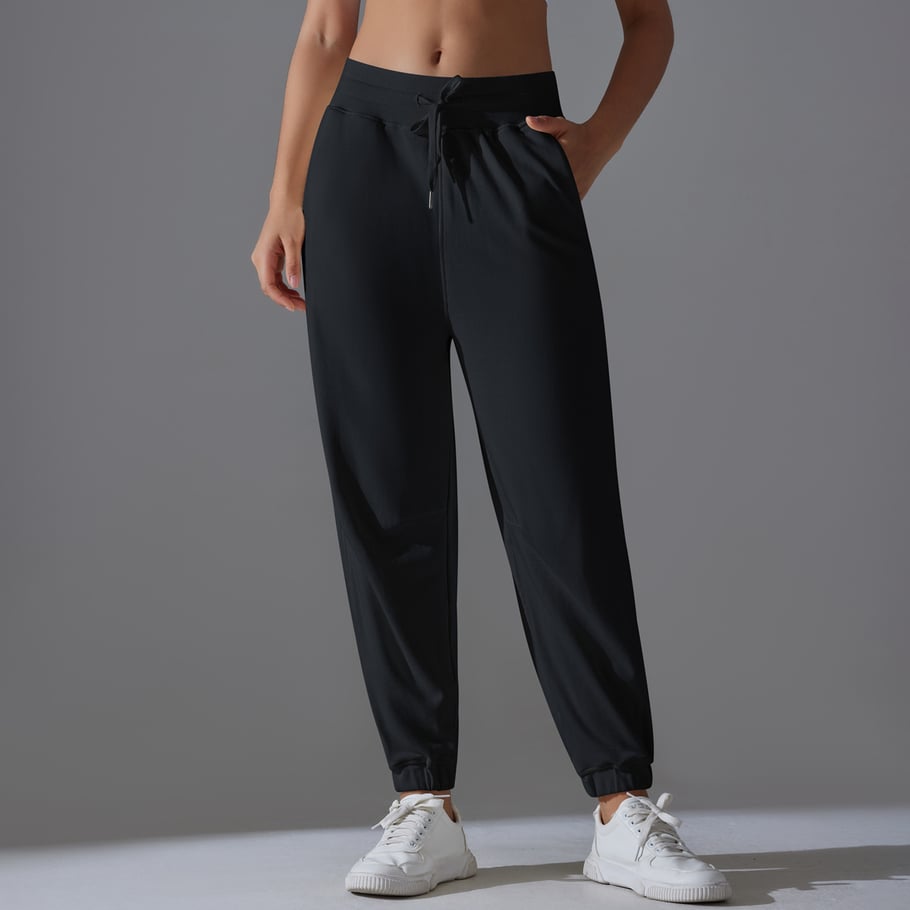 1 Piece Drawstring Solid Colored High Elasticity Daily Sports and Fitness Women's Sweatpants 