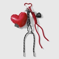 1 red double-sided heart keychain 