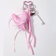 1 pink leather heart keychain Picture3