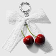 1 white mesh lace bow keychain Picture2