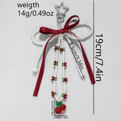1 Piece Sweet Beaded Bow Bag Charms h5 Picture2