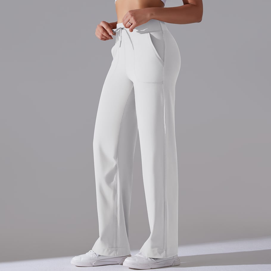 1 Piece Solid Colored High End Elastic Loose  Casual Women's Sports Long Pants Picture2