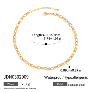 1 Piece Chain Stainless Steel Gold Color  Women's DIY Chain Necklaces h5 
