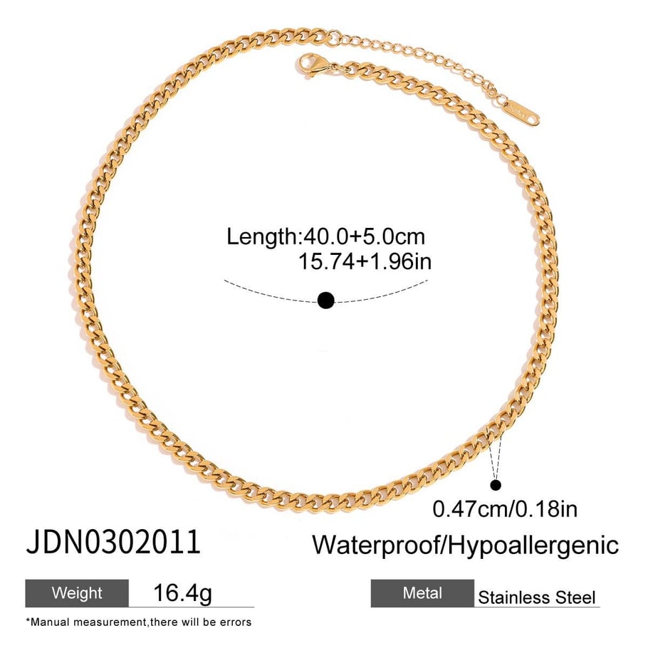 1 Piece Chain Stainless Steel Gold Color  Women's DIY Chain Necklaces 