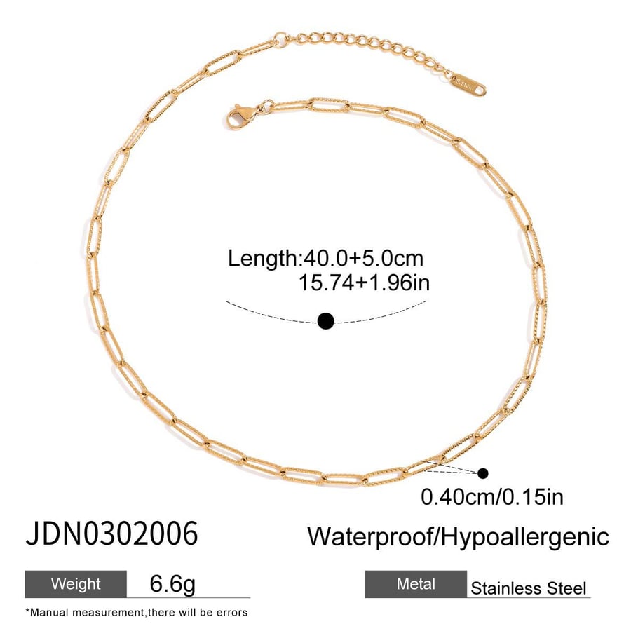 1 Piece Chain Stainless Steel Gold Color  Women's DIY Chain Necklaces 
