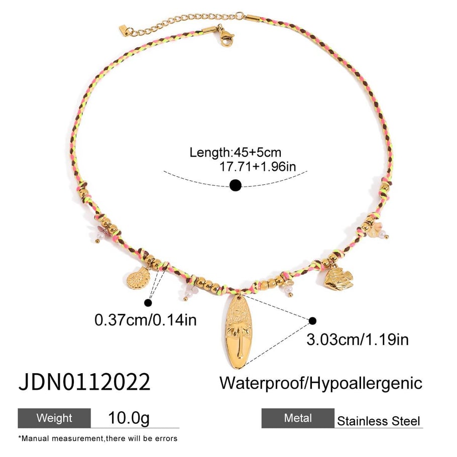 1 Piece Simple Series Vacation Turtle Stainless Steel   Gold Color  Shell Women's Pendant Necklaces 