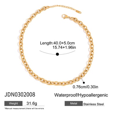 1 Piece Chain Stainless Steel Gold Color  Women's DIY Chain Necklaces h5 