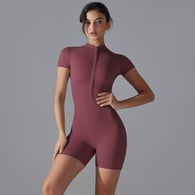 6657 Shorts Jumpsuit-Maroon/S Picture5