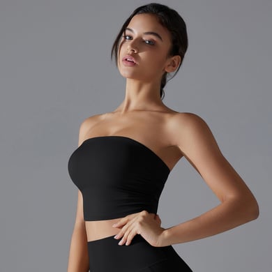 1 Piece Design Solid Color Yoga Wear Top Ruched Sheath Women's Sport Clothing h5 