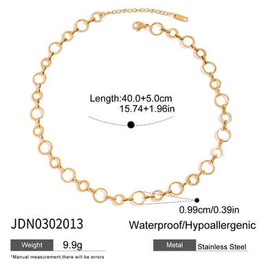 1 Piece Chain Stainless Steel Gold Color  Women's DIY Chain Necklaces h5 