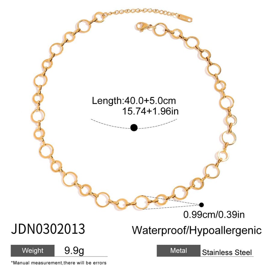 1 Piece Chain Stainless Steel Gold Color  Women's DIY Chain Necklaces 
