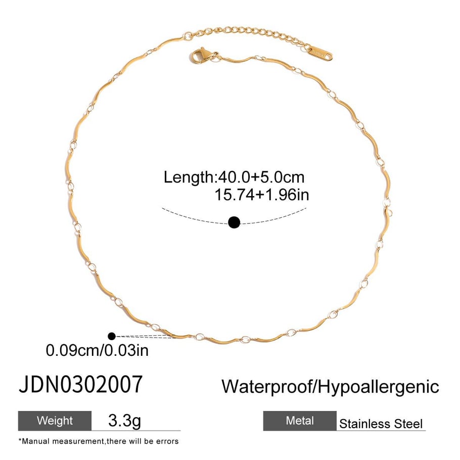 1 Piece Chain Stainless Steel Gold Color  Women's DIY Chain Necklaces 