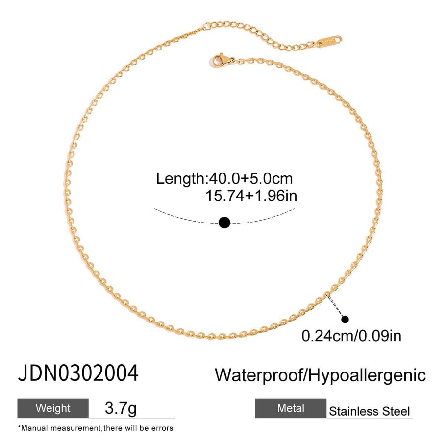 1 Piece Chain Stainless Steel Gold Color  Women's DIY Chain Necklaces 