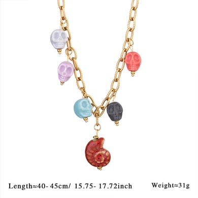 1 Stück Romantische Serie Urlaub Schildkröte Edelstahl Gold Farbe Shell Damen Anhänger Halsketten h5 
