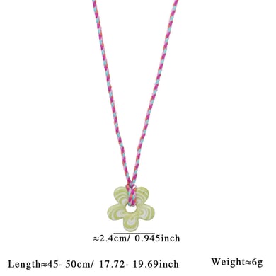 1 Piece Glamorous Series Sweet Ripple Textured Flower Glass Women's Pendant Necklaces h5 