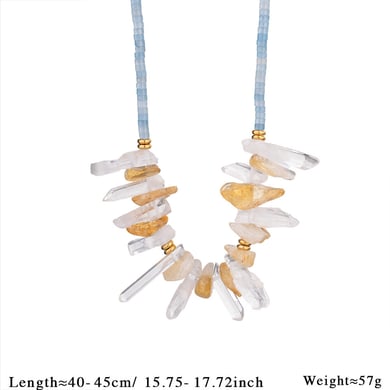 1 Piece Ocean Series Vacation Fish Irregular Crystal Gold Color Natural Stone Women's Beaded Necklaces h5 