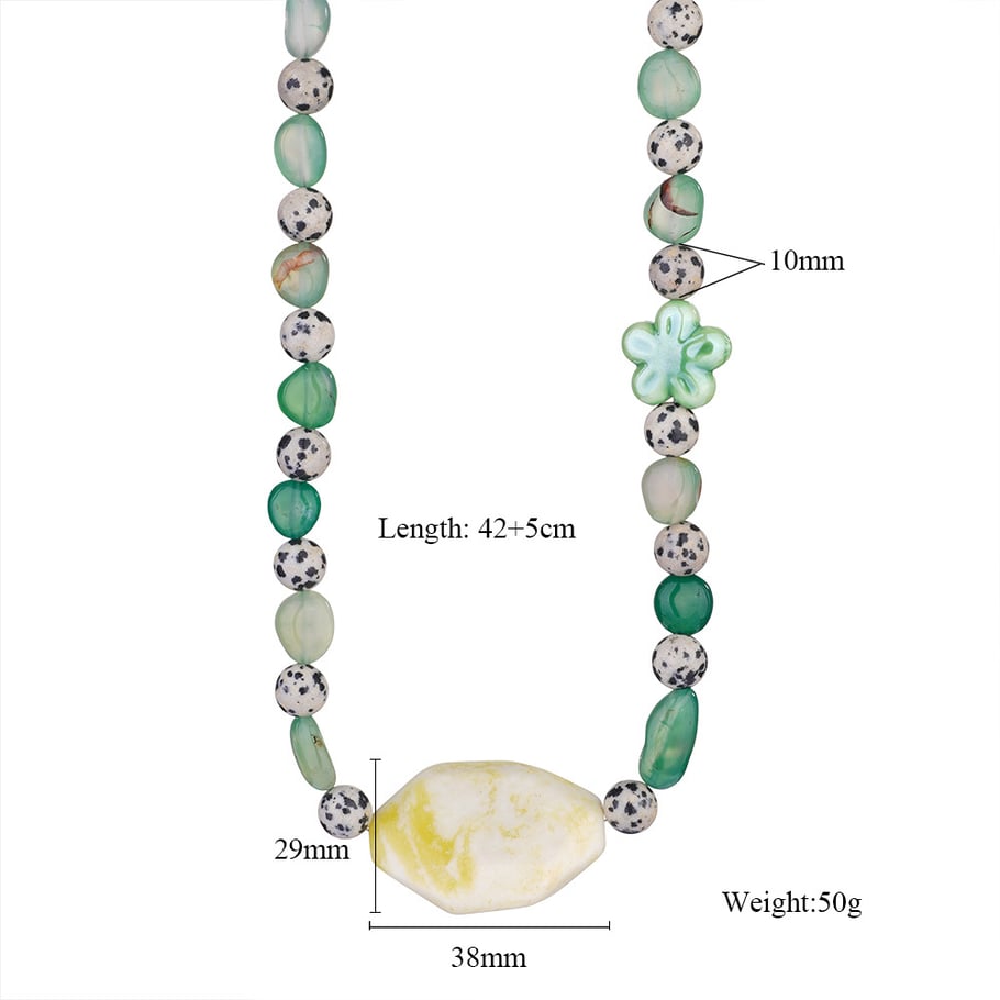 1 Piece Tropical Style Vacation Colorful Starfish Stainless Steel Gold Color Women's Beaded Necklaces 