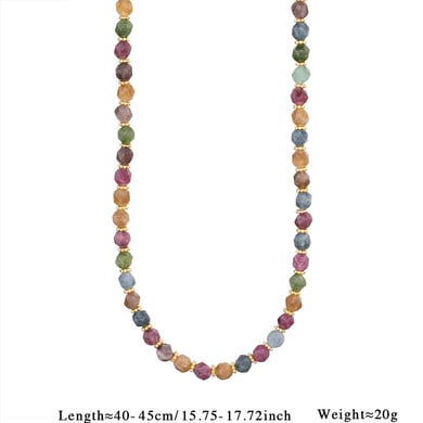 1 Piece Luxurious Series Bohemian Green Eye Tarot Stainless Steel Gold Color Women's Beaded Necklaces h5 