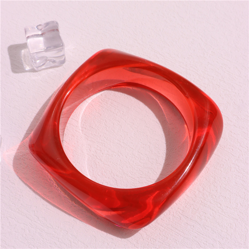 1 Piece Simple Series Retro Fashion Gradient Clear Acrylic  Women's Bangles Picture2