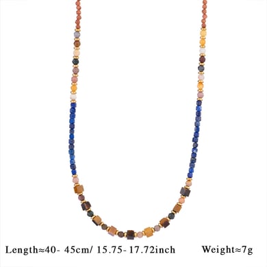 1 Piece Bohemia Style Classic Beads Stainless Steel Tiger's-eye Natural Stone Women's Beaded Necklaces h5 