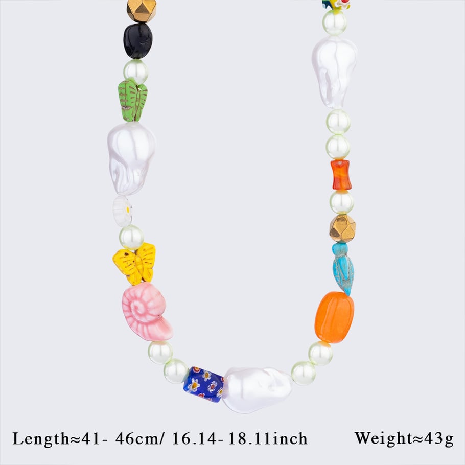1 Piece Polychrome Series Vacation Turtle Shape Natural Stone Stainless Steel Gold Color Women's random Beaded Necklaces 