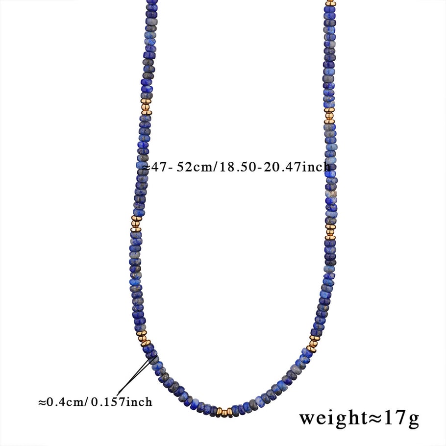 1 Piece Sophisticated Series Bohemian Stainless Steel Gold Color Blue Natural Stone BeadsWomen's Beaded Necklaces 