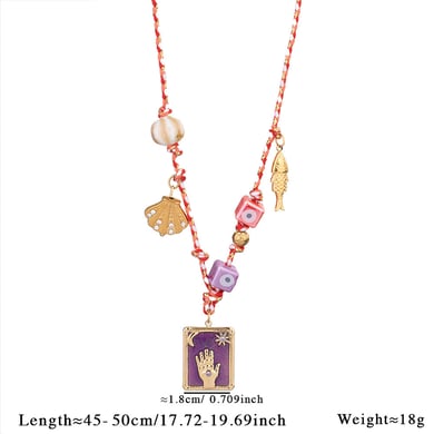1 Piece Luxurious Series Classic Hand Tarot Stainless Steel Gold Color Women's Pendant Necklaces h5 