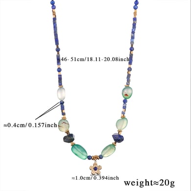 1 Piece Statement-making Series Natural Flower Stainless Steel Gold Color Green Natural Stone Women's Beaded Necklaces h5 