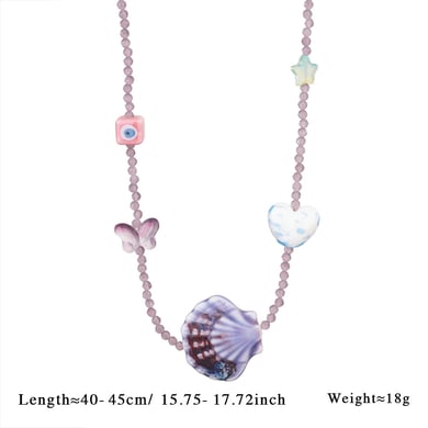 1 Piece Polychrome Series Vacation Intricate Conch Ceramics Crystal Women's Pendant Necklaces h5 