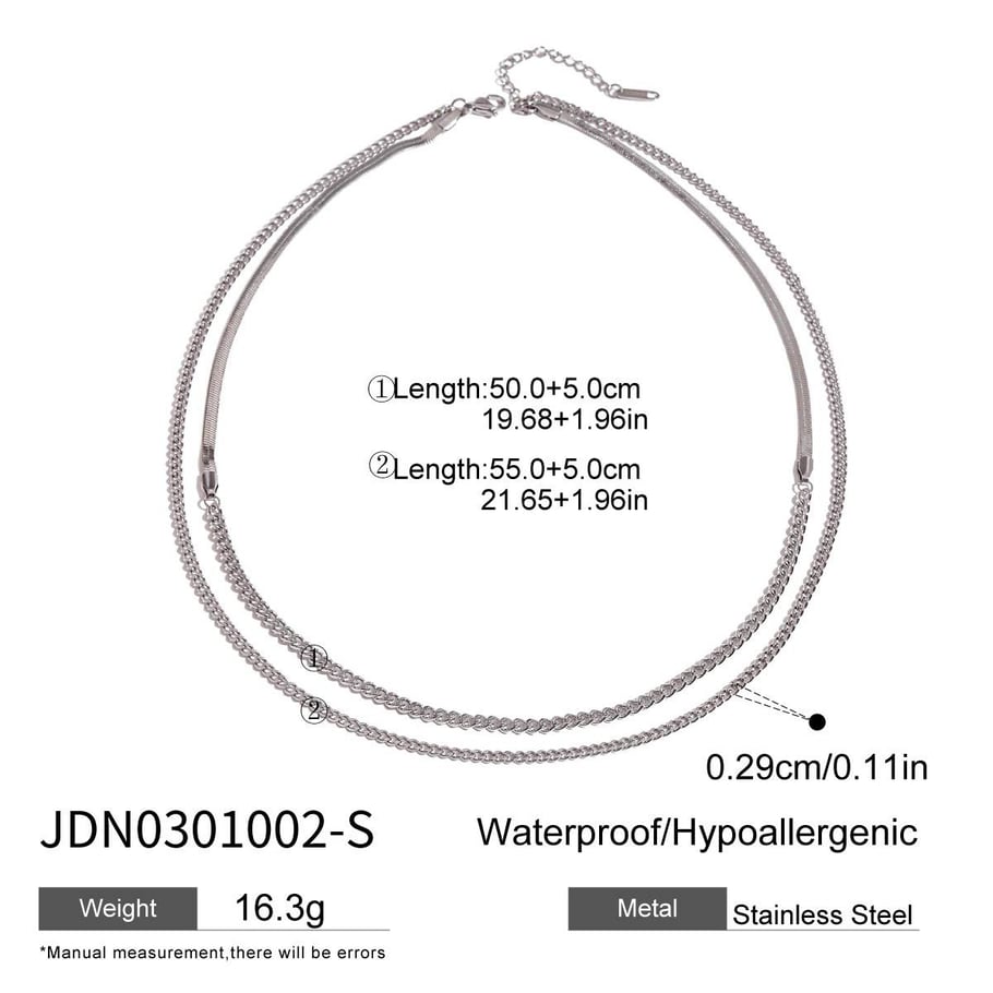 1 Piece Stainless Steel Women's Layered Necklaces 