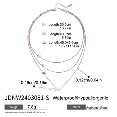 1 Piece Simple Series Chain Stainless Steel Women's Layered Necklaces h5 