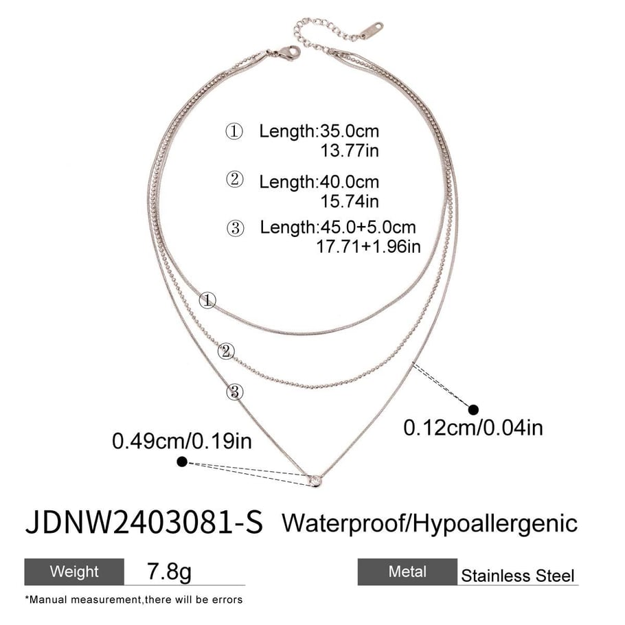 1 Piece Simple Series Chain Stainless Steel Women's Layered Necklaces 