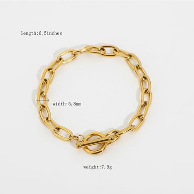 1 Stück Einfache Serie Ruhiger Luxus-Stil Tier Edelstahl Goldfarben Damen Armreifen h5 