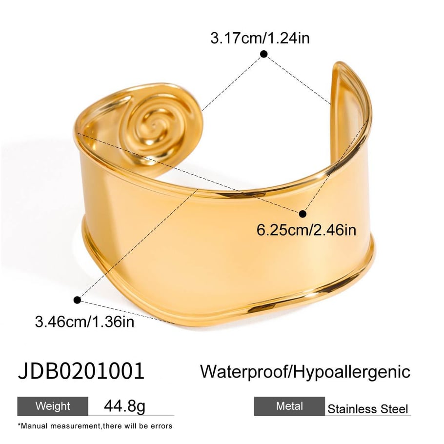 1 Piece Simple Series Ins Style Solid Color Stainless Steel   Gold Color  Women's Bangles 