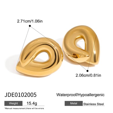 1 Pair Simple Stainless Steel Gold Color Women's Stud Earrings h5 