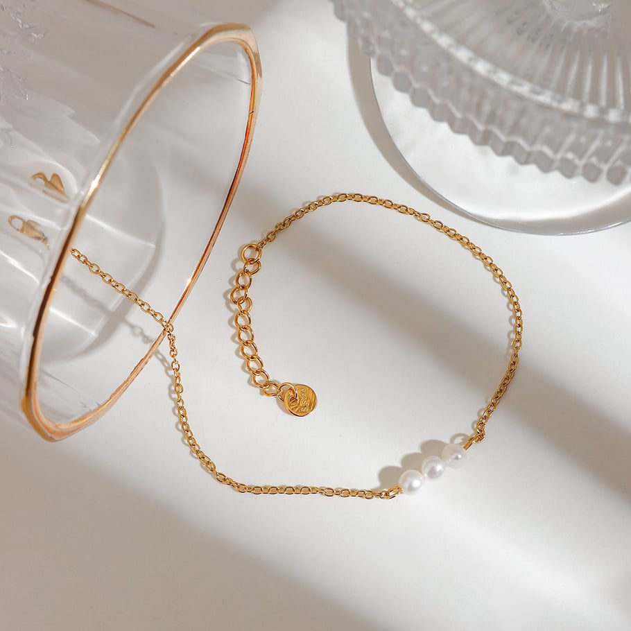 1 Piece Beads Stainless Steel Gold Color Women's Anklets Picture2
