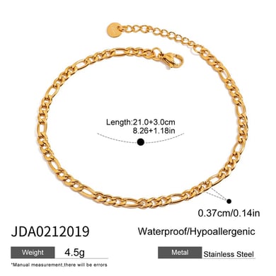 1 Piece Simple Series Ins Style Stainless Steel Gold Color Women's Anklets h5 