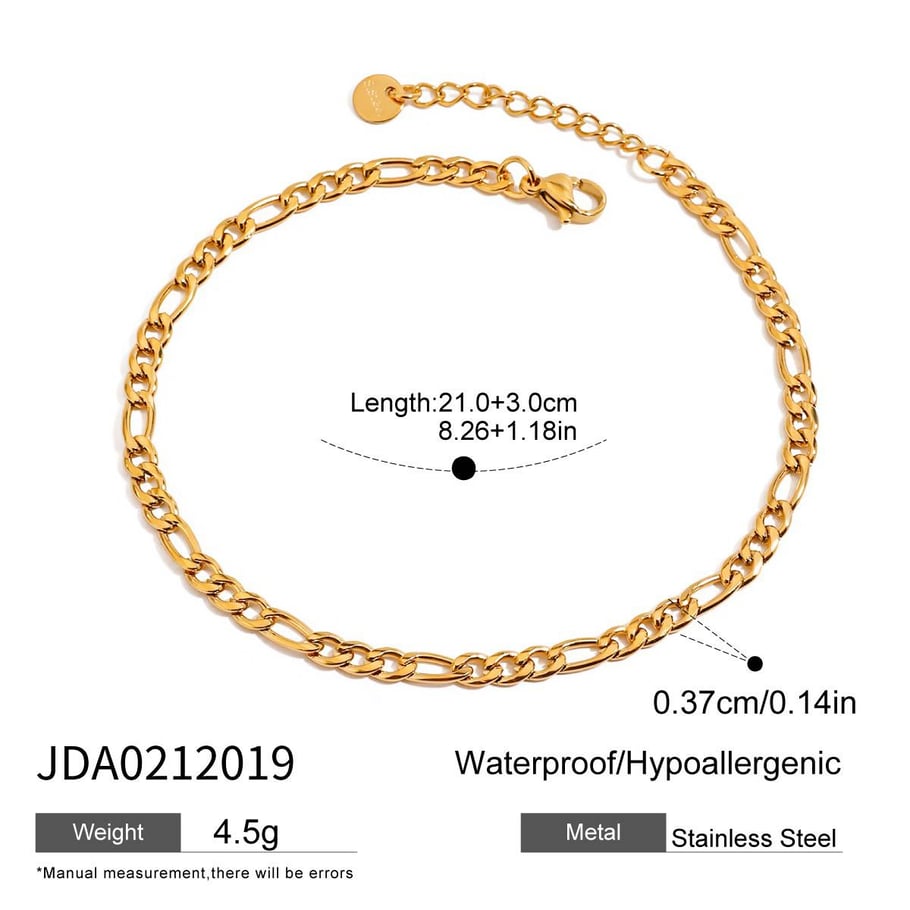 1 Piece Simple Series Ins Style Stainless Steel Gold Color Women's Anklets 