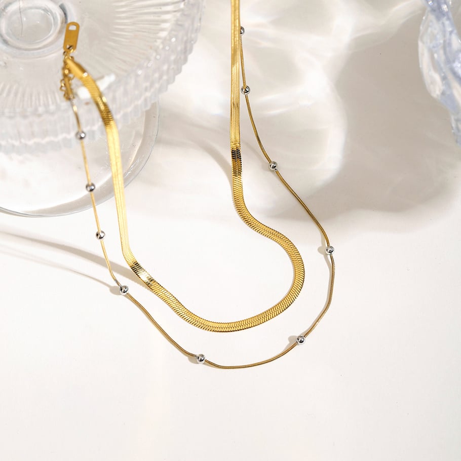 1 Piece Stainless Steel Gold Color Women's Layered Necklaces Picture2