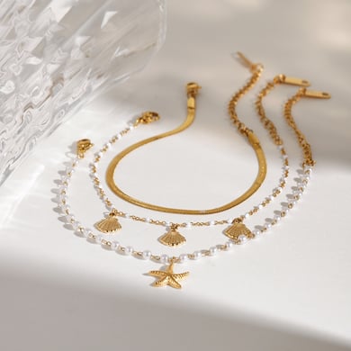 1 Piece Oceanic Stainless Steel Gold Color Women's Charm Bracelets h5 Picture2